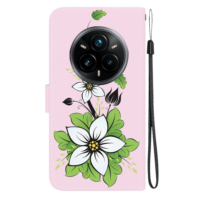 For Realme 14 Pro+ 5G Wallet Phone Case Anti-Drop Leather Flip Cover Pattern Printing - Lily