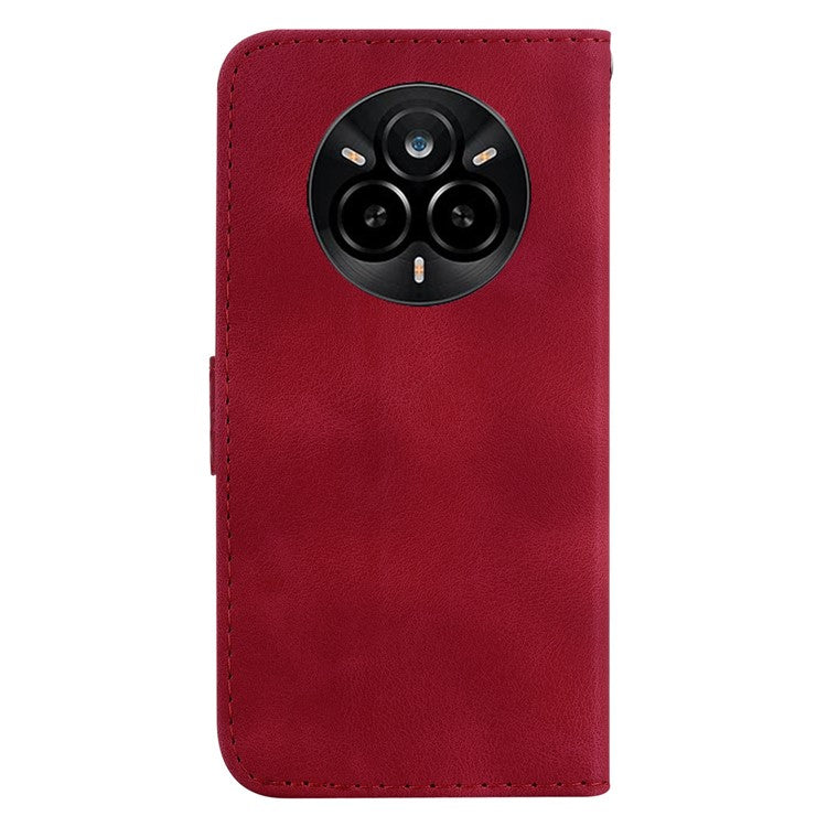 For Realme 14 Pro 5G Stand Case 7-Shaped Pattern Imprint Leather Phone Cover - Red