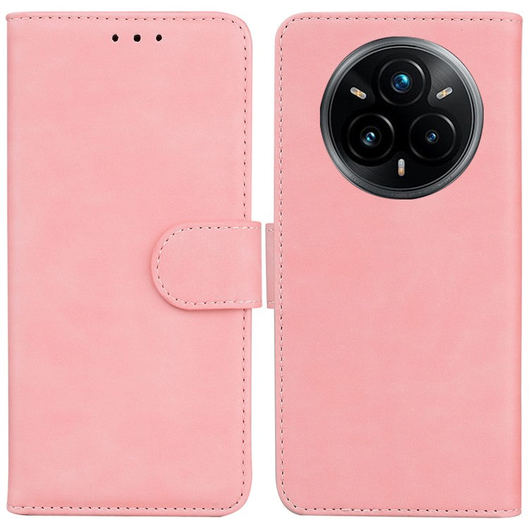 For Realme 14 Pro+ 5G Case Solid Color Leather Wallet Phone Cover - Pink