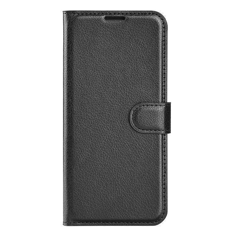 For Realme 14x 4G Case Litchi Texture Shockproof Leather Wallet Phone Cover - Black
