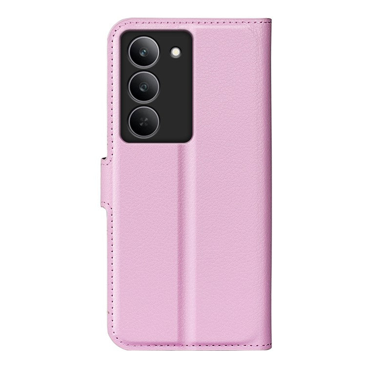 For Realme 14x 4G Case Litchi Texture Shockproof Leather Wallet Phone Cover - Pink