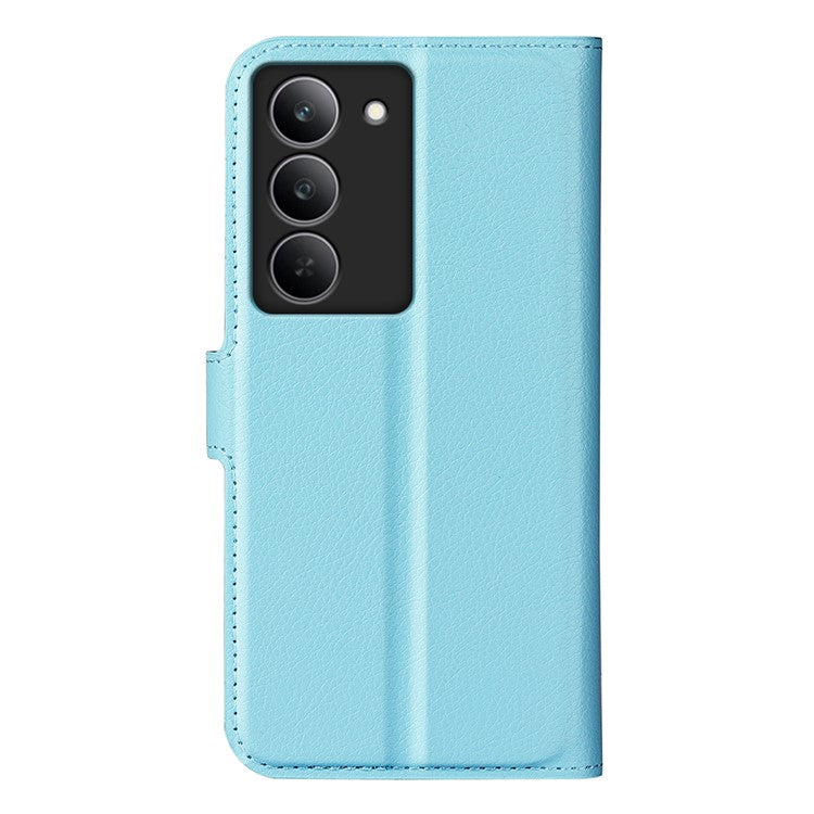 For Realme 14x 4G Case Litchi Texture Shockproof Leather Wallet Phone Cover - Blue
