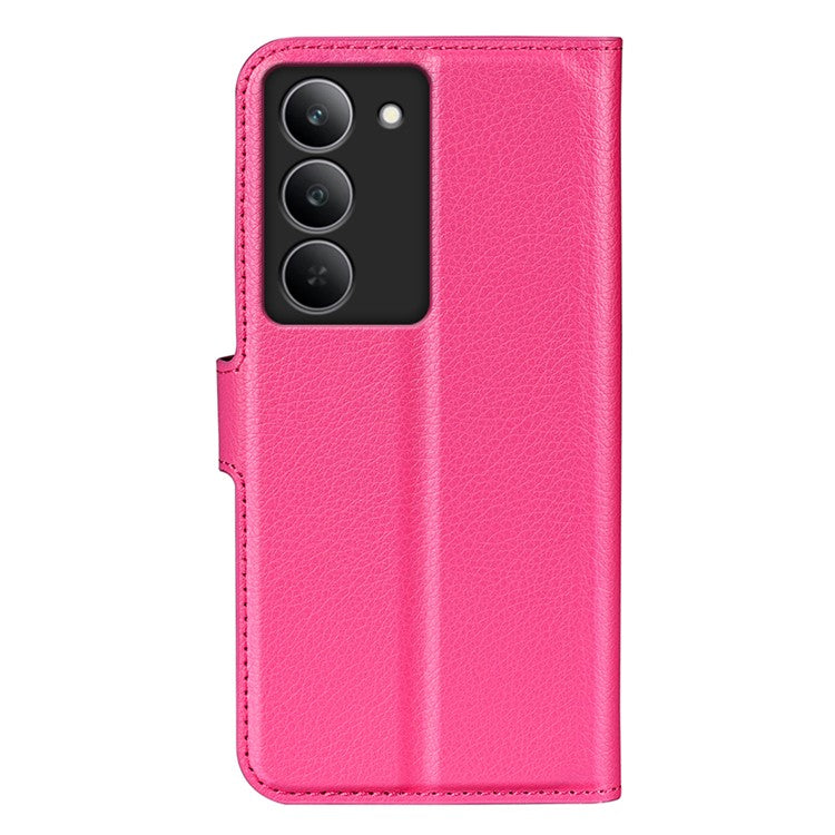 For Realme 14x 4G Case Litchi Texture Shockproof Leather Wallet Phone Cover - Rose