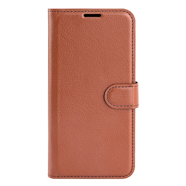 For Realme 14x 4G Case Litchi Texture Shockproof Leather Wallet Phone Cover - Brown
