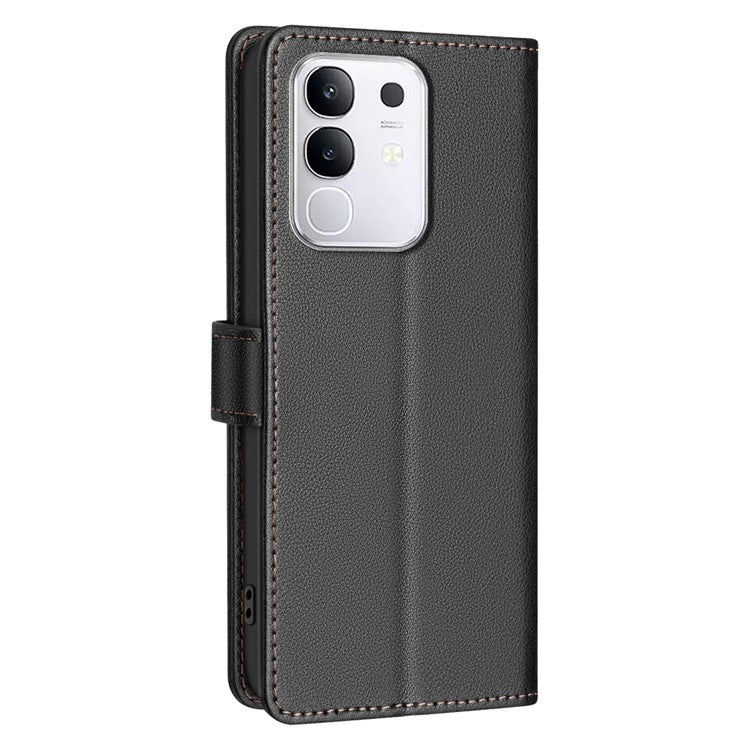 BINFEN COLOR BF32 For vivo Y29 4G Leather Case Wallet RFID Blocking Phone Cover - Black