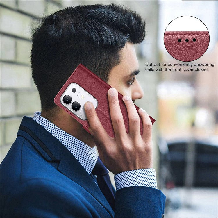 BINFEN COLOR BF32 For vivo Y29 4G Leather Case Wallet RFID Blocking Phone Cover - Red