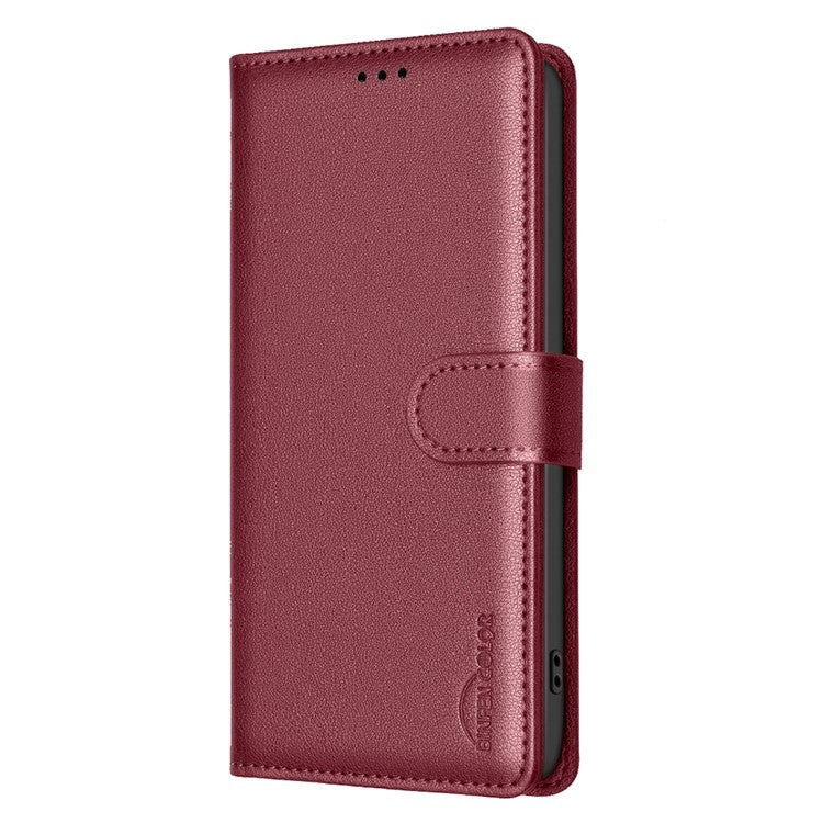 BINFEN COLOR BF32 For vivo Y29 4G Leather Case Wallet RFID Blocking Phone Cover - Red