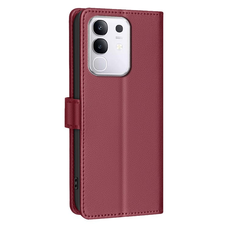 BINFEN COLOR BF32 For vivo Y29 4G Leather Case Wallet RFID Blocking Phone Cover - Red