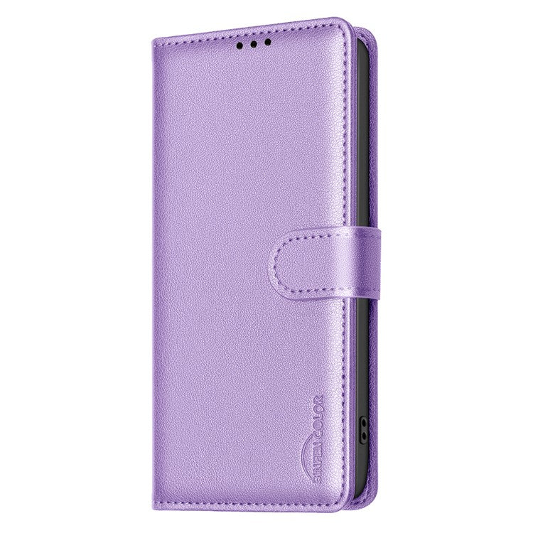 BINFEN COLOR BF32 For vivo Y29 4G Leather Case Wallet RFID Blocking Phone Cover - Purple