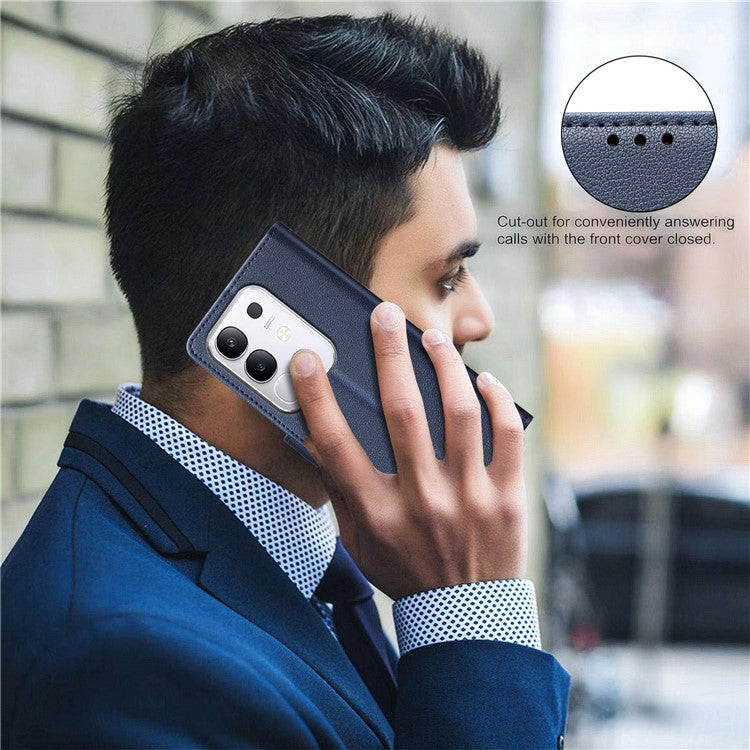 BINFEN COLOR BF32 For vivo Y29 4G Leather Case Wallet RFID Blocking Phone Cover - Blue