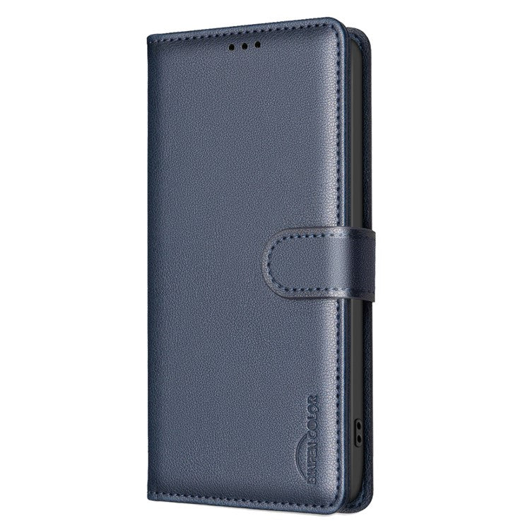 BINFEN COLOR BF32 For vivo Y29 4G Leather Case Wallet RFID Blocking Phone Cover - Blue