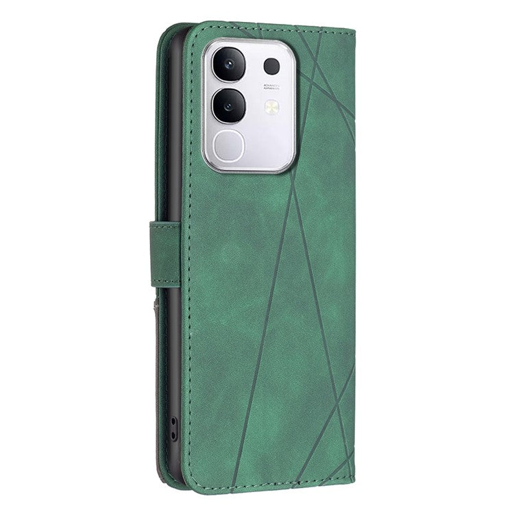 BINFEN COLOR BF05 For vivo Y29 4G Case Wallet Stand Leather Phone Cover - Green