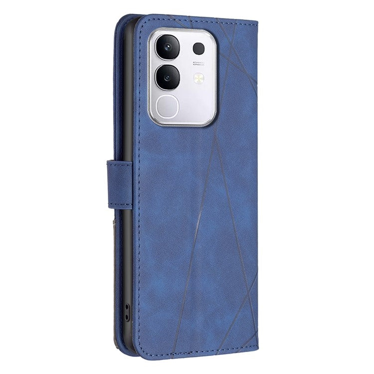 BINFEN COLOR BF05 For vivo Y29 4G Case Wallet Stand Leather Phone Cover - Blue