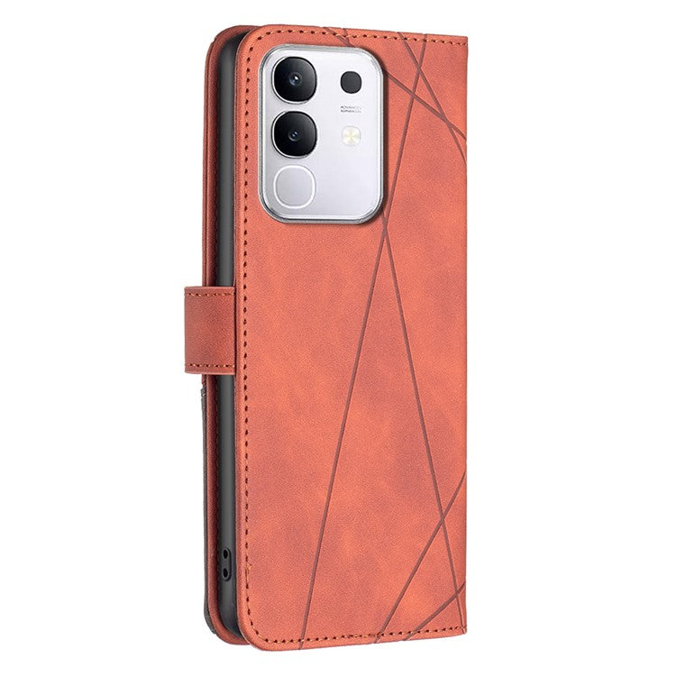 BINFEN COLOR BF05 For vivo Y29 4G Case Wallet Stand Leather Phone Cover - Brown