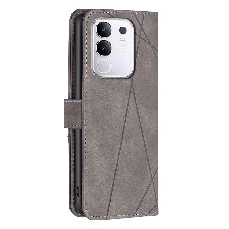 BINFEN COLOR BF05 For vivo Y29 4G Case Wallet Stand Leather Phone Cover - Grey