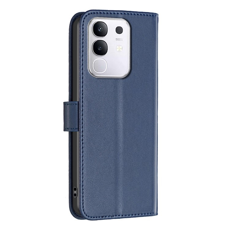 BINFEN COLOR BF17 For vivo Y29 4G Case Wallet Folio Flip Leather Cover - Blue