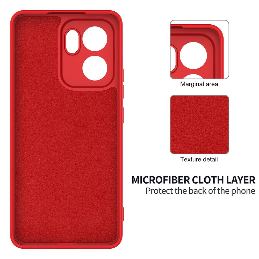 For Oppo Reno13 F 5G / Oppo Reno13 F 4G Liquid Silicone Case Phone Back Cover with Hand Strap - Red