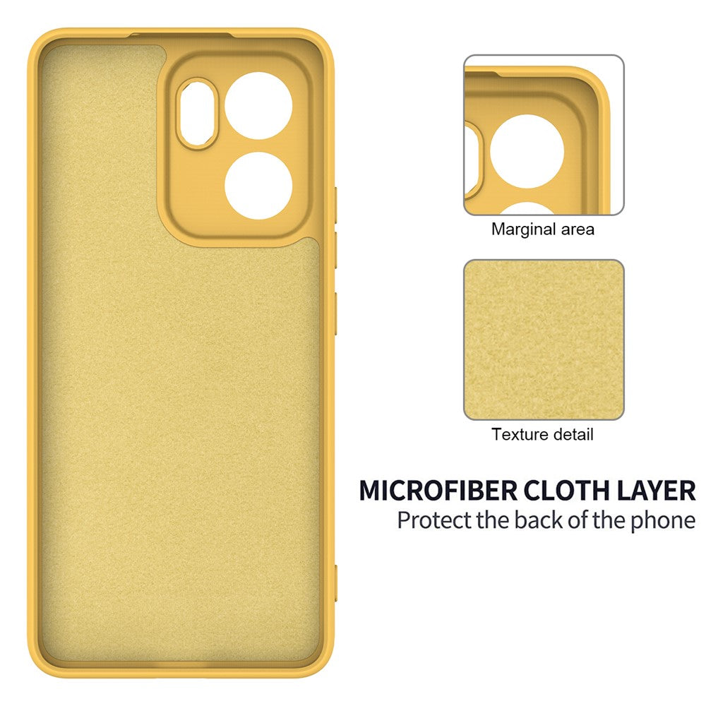 For Oppo Reno13 F 5G / Oppo Reno13 F 4G Liquid Silicone Case Phone Back Cover with Hand Strap - Yellow