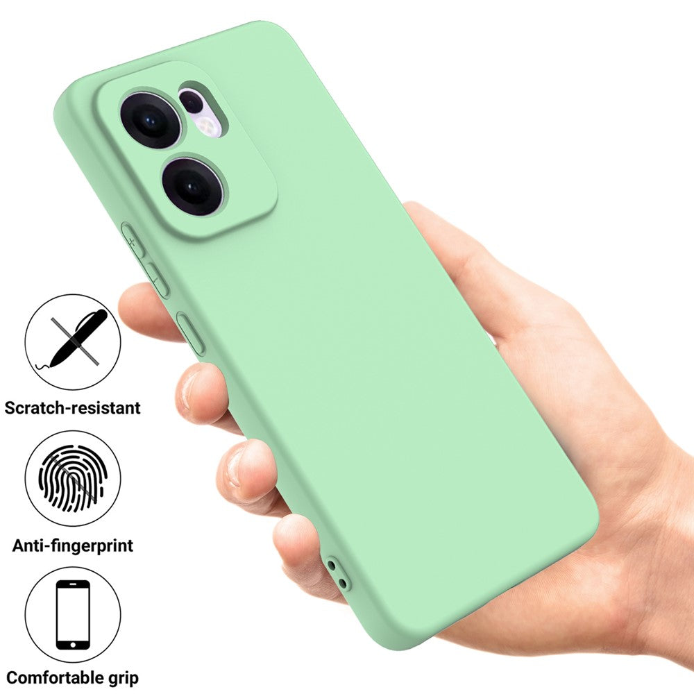 For Oppo Reno13 F 5G / Oppo Reno13 F 4G Liquid Silicone Case Phone Back Cover with Hand Strap - Green