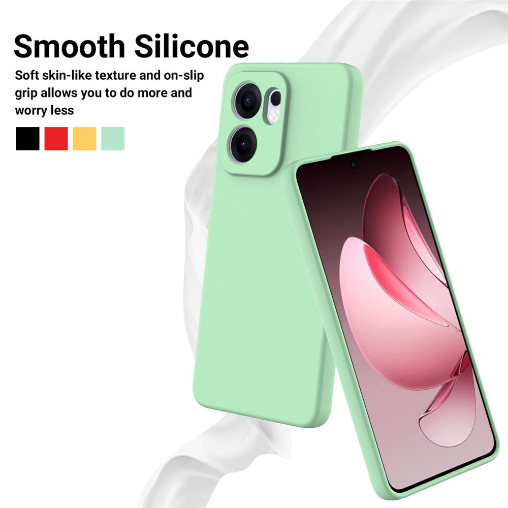 For Oppo Reno13 F 5G / Oppo Reno13 F 4G Liquid Silicone Case Phone Back Cover with Hand Strap - Green
