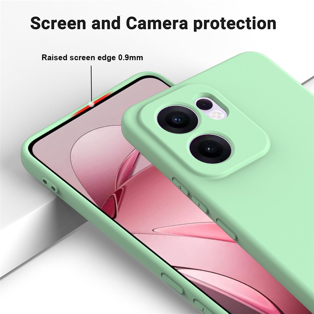 For Oppo Reno13 F 5G / Oppo Reno13 F 4G Liquid Silicone Case Phone Back Cover with Hand Strap - Green
