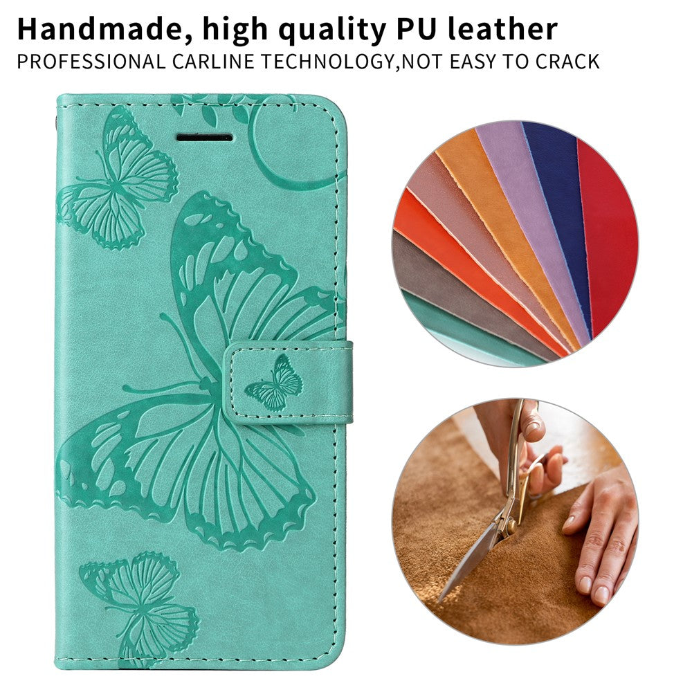 For Oppo Reno13 F 5G Wallet Case Floral Butterfly Imprinted Leather Phone Cover Stand -  Green