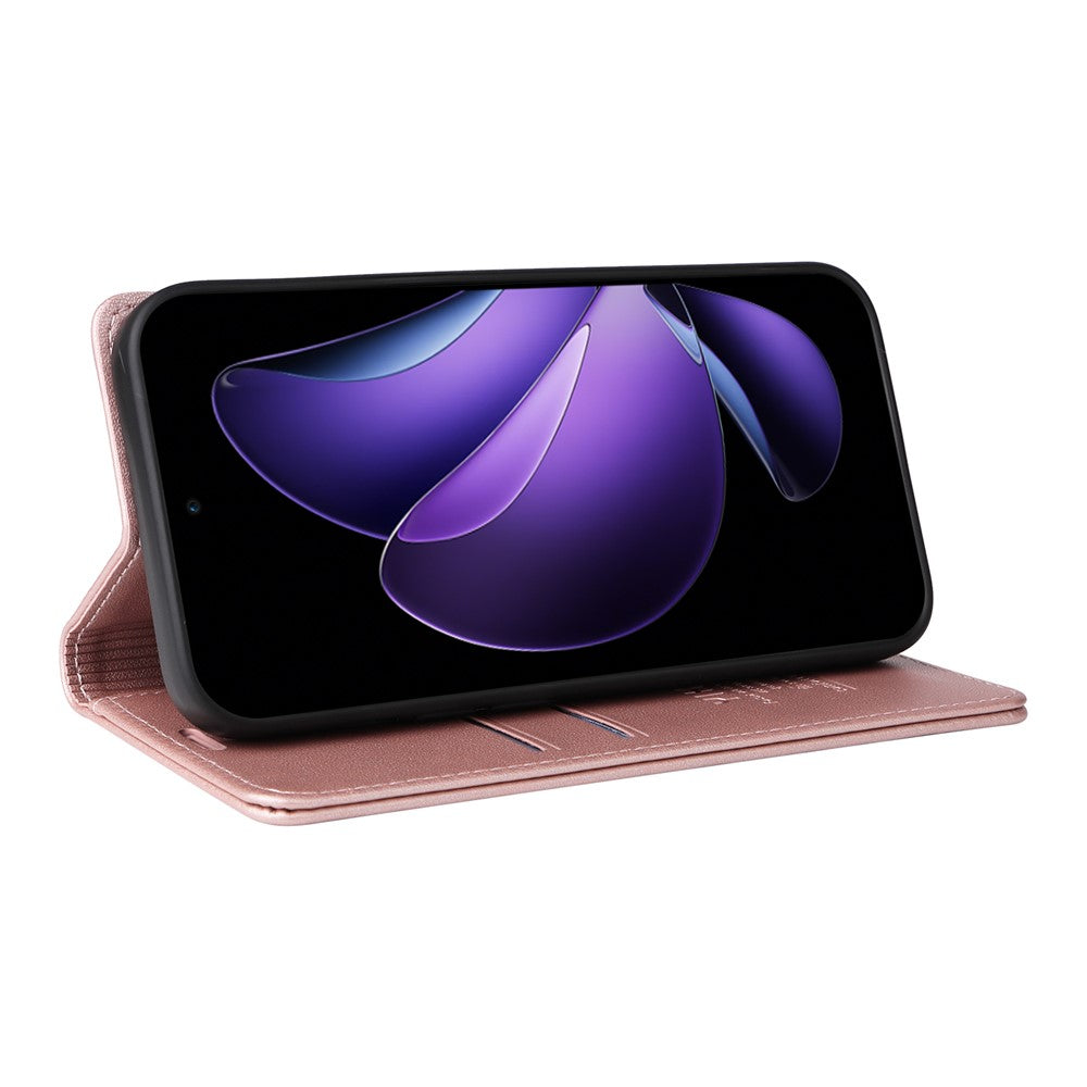 For Oppo Reno13 F 5G Phone Cases YIKATU Magnetic Closure PU Leather Mobile Cover  -  Rose Gold