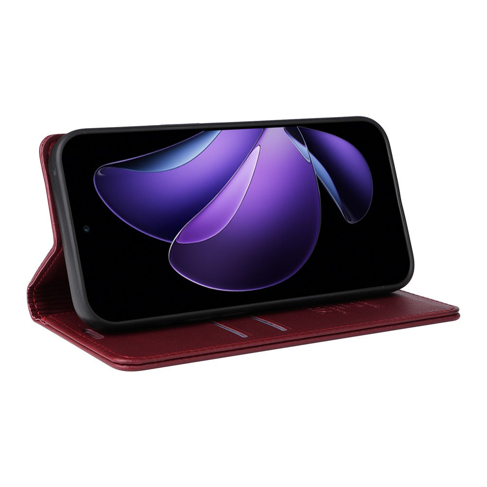 For Oppo Reno13 F 5G Phone Cases YIKATU Magnetic Closure PU Leather Mobile Cover  - Wine Red