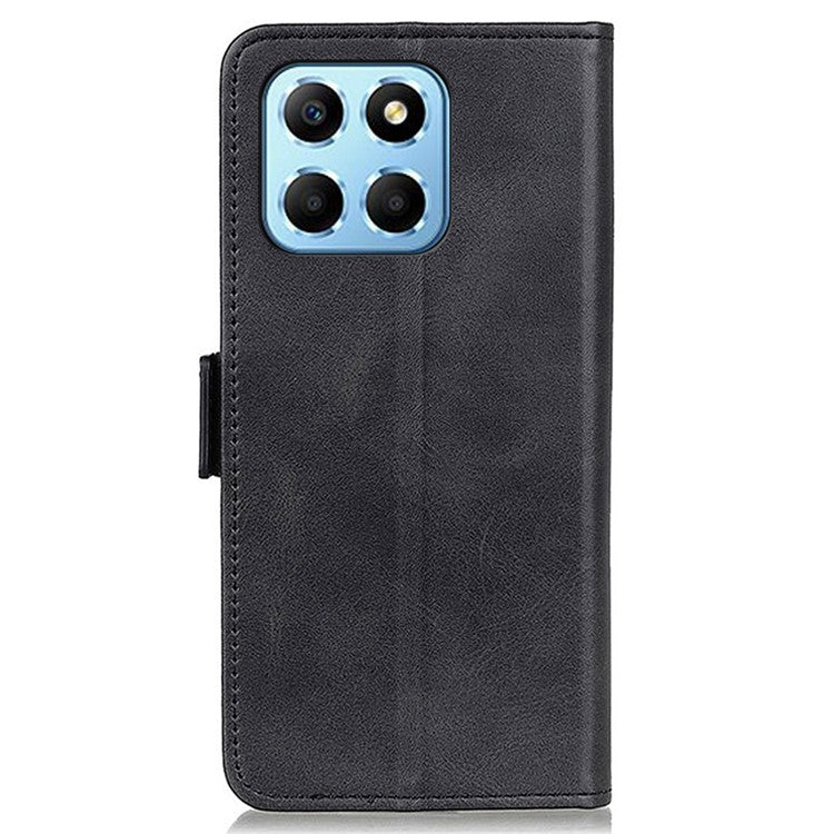 For Honor X8 5G PU Leather Side Magnetic Clasp Phone Case Wallet Stand Anti-scratch Protective Cell Phone Cover - Black