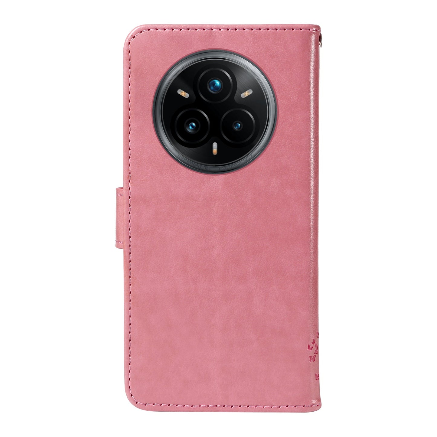 For Realme 14 Pro+ 5G Phone Case with Stand Cat Tree Pattern Leather Wallet Mobile Cover - Pink