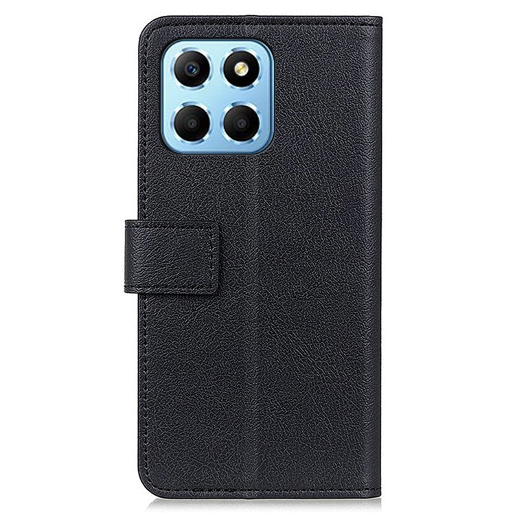 Drop-proof Phone Case For Honor X8 5G, Texture PU Leather + TPU Full Body Protection Shell Stand Wallet Magnetic Clasp Cell Phone Cover - Black