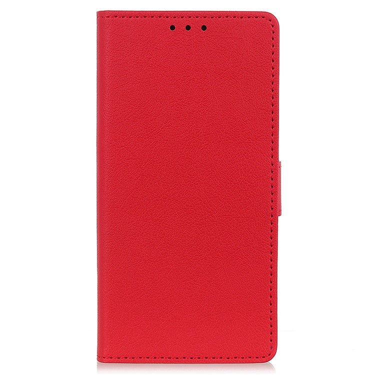 Drop-proof Phone Case For Honor X8 5G, Texture PU Leather + TPU Full Body Protection Shell Stand Wallet Magnetic Clasp Cell Phone Cover - Red