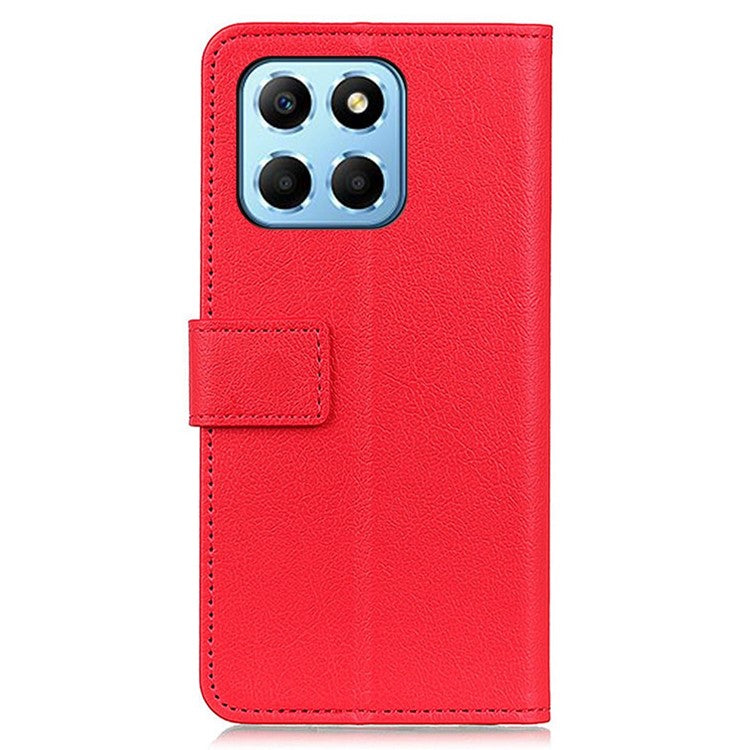 Drop-proof Phone Case For Honor X8 5G, Texture PU Leather + TPU Full Body Protection Shell Stand Wallet Magnetic Clasp Cell Phone Cover - Red