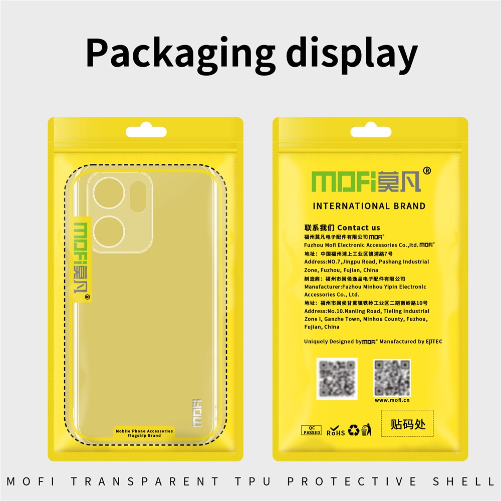 For Oppo Reno13 F 4G / Oppo Reno13 F 5G Clear Phone Case MOFI Ultra-Thin TPU Phone Back Cover - Transparent