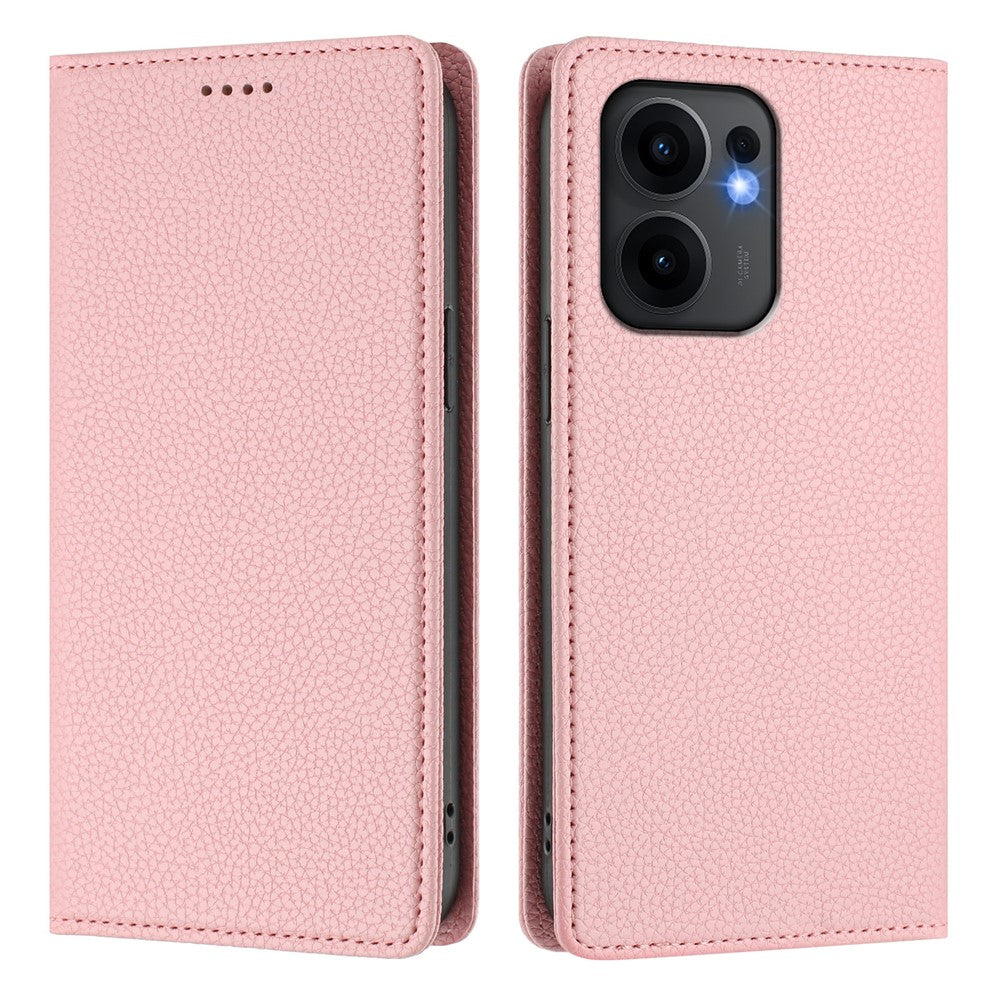 For Oppo Reno13 F 5G Wallet Case RFID Blocking Litchi Texture Leather Mobile Cover - Pink