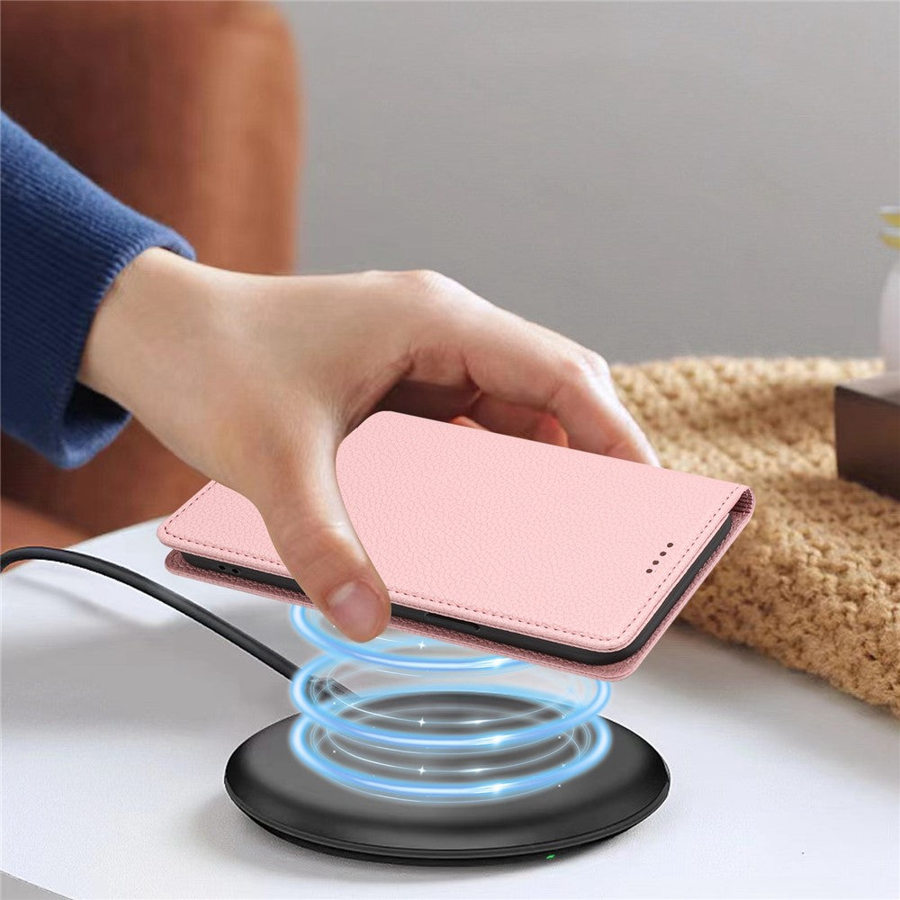 For Oppo Reno13 F 5G Wallet Case RFID Blocking Litchi Texture Leather Mobile Cover - Pink