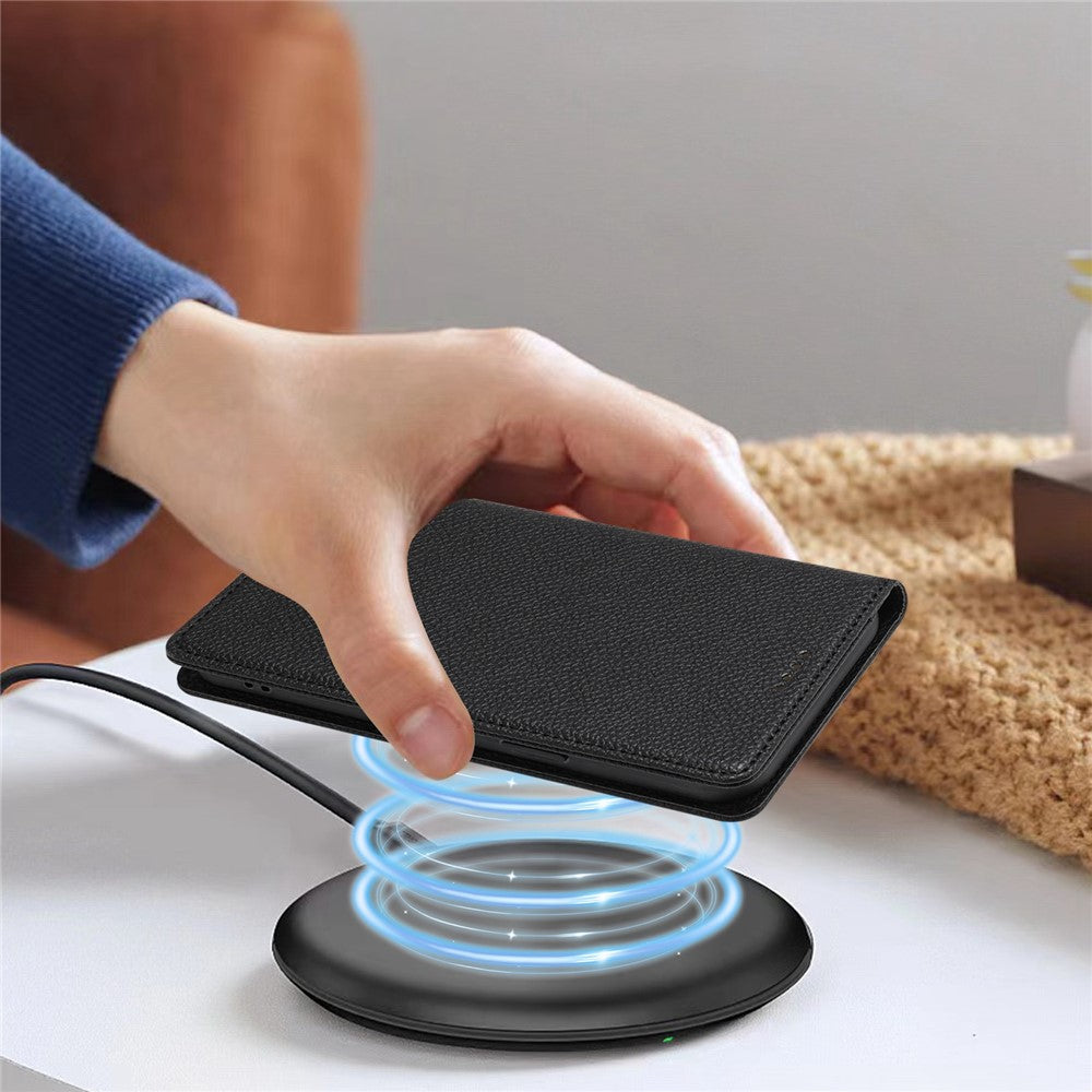 For Oppo Reno13 F 5G Wallet Case RFID Blocking Litchi Texture Leather Mobile Cover - Black