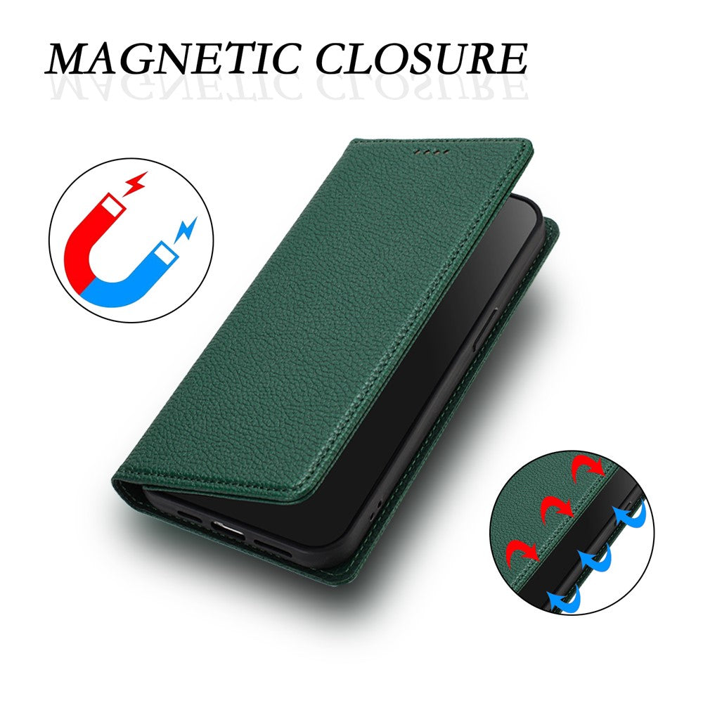 For Oppo Reno13 F 5G Wallet Case RFID Blocking Litchi Texture Leather Mobile Cover - Dark Green