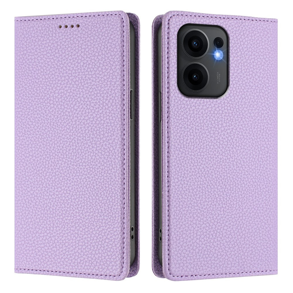 For Oppo Reno13 F 5G Wallet Case RFID Blocking Litchi Texture Leather Mobile Cover - Light Purple