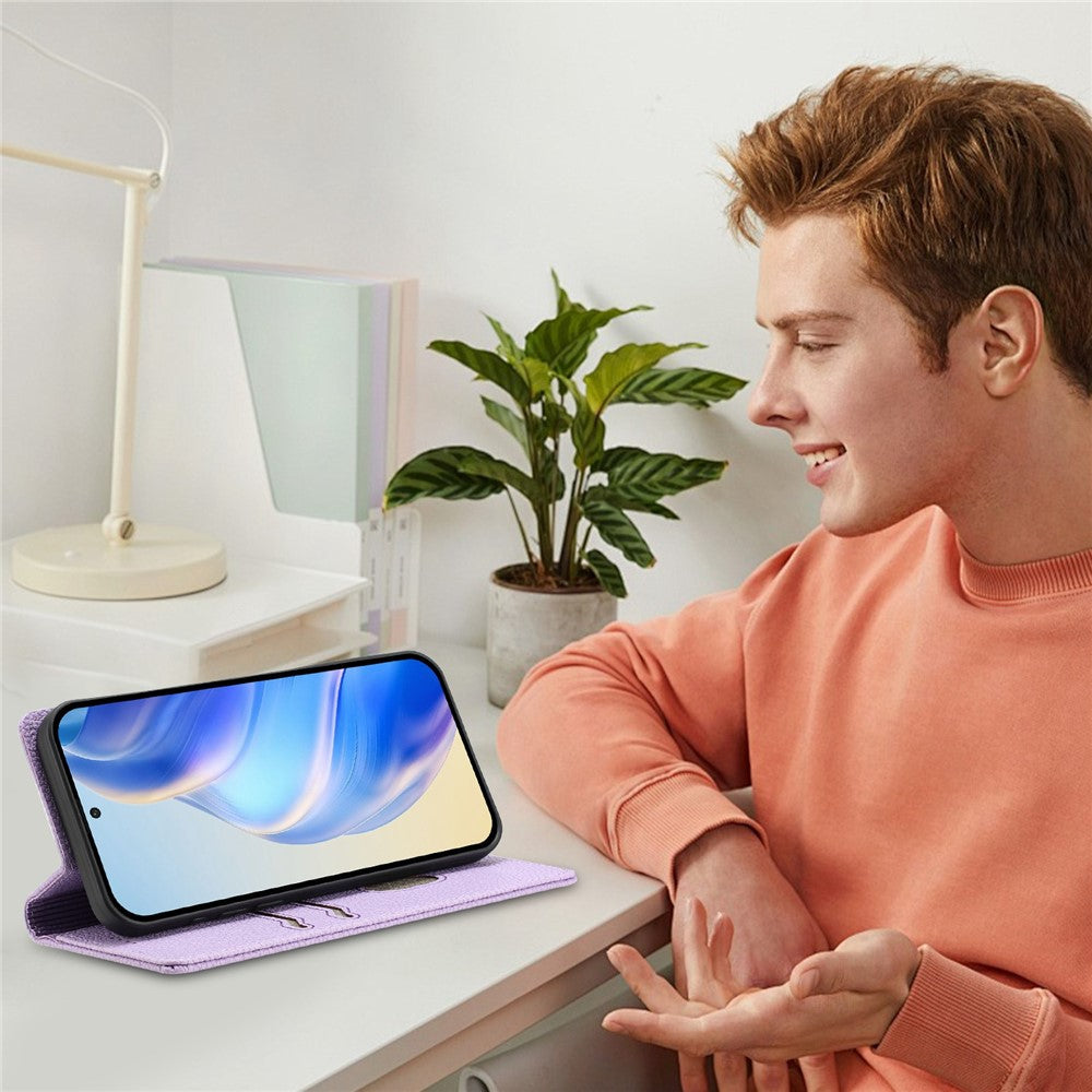 For Oppo Reno13 F 5G Wallet Case RFID Blocking Litchi Texture Leather Mobile Cover - Light Purple