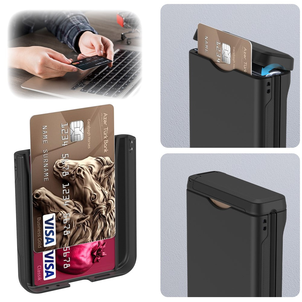 For Samsung Galaxy Z Flip7 FE 5G / Z Flip6 5G Case Spring Hinge Kickstand PC Folding Phone Cover with Card Slot - Black