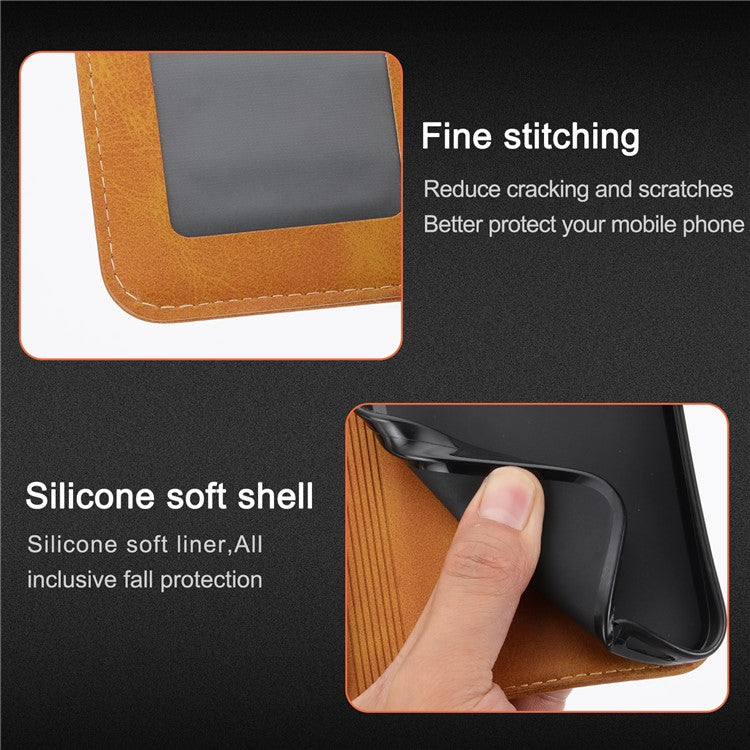 For Samsung Galaxy S25 Edge Case Happy Cat Pattern Imprinted Leather Wallet Phone Cover - Yellow