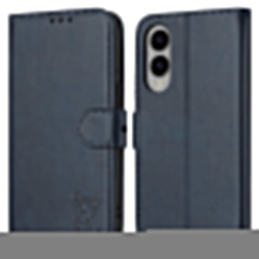 For Samsung Galaxy S25 Edge Case Happy Cat Pattern Imprinted Leather Wallet Phone Cover - Blue