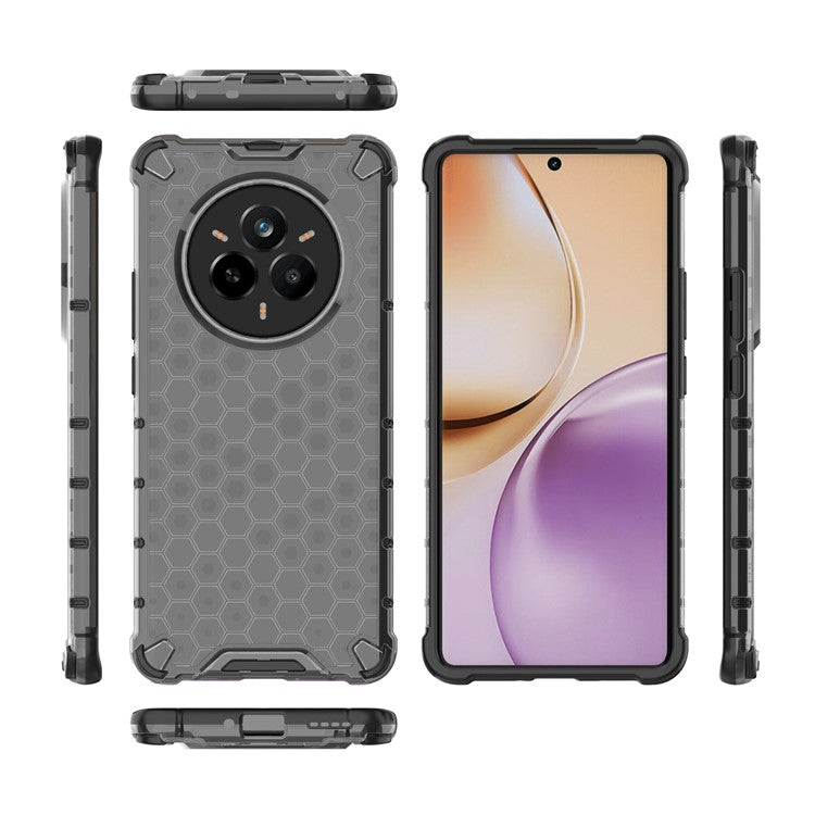 For Realme 14 Pro 5G Case PC + TPU Phone Cover Honeycomb Shape - Black