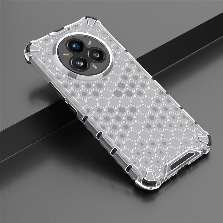 For Realme 14 Pro+ 5G Case PC + TPU Phone Cover Honeycomb Shape - Grey