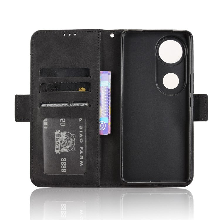 For vivo V50 5G Case Wallet Leather Phone Cover with Multiple Card Slots - Black