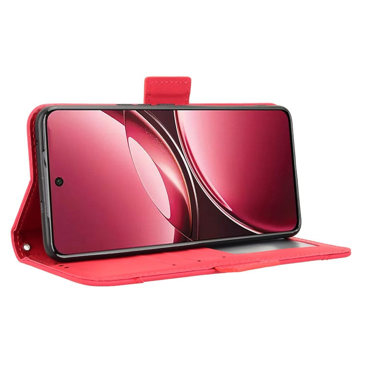 For vivo V50 5G Case Wallet Leather Phone Cover with Multiple Card Slots - Red