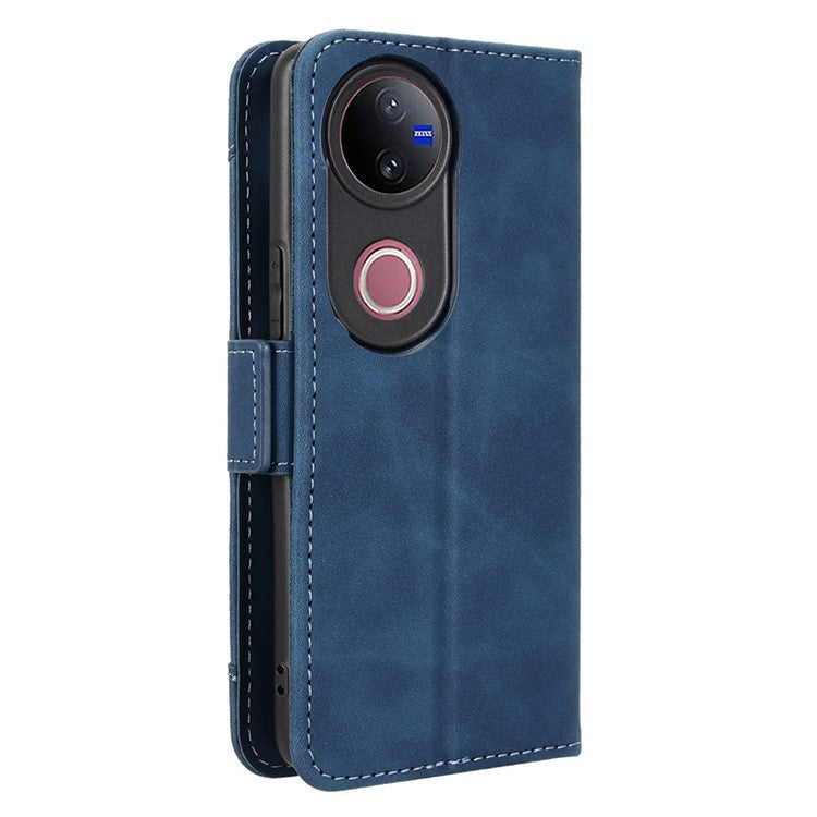 For vivo V50 5G Case Wallet Leather Phone Cover with Multiple Card Slots - Blue