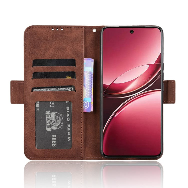 For vivo V50 5G Case Wallet Leather Phone Cover with Multiple Card Slots - Brown
