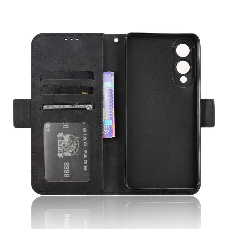 For Samsung Galaxy S25 Edge Case Wallet Leather Phone Cover with Multiple Card Slots - Black